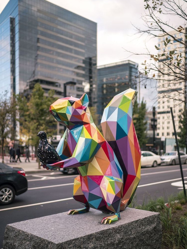 Sculptures d'animaux peintes en coupe transversale en fibre de verre personnalisées